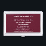 Boîtier Pour Cartes De Visite Personnalisation de votre propre boîtier de carte<br><div class="desc">Couleurs et polices personnalisées Coordonnées complètes Professionnels Modernes Affaires - Ajouter votre nom d'entreprise - Entreprise / Adresse / Téléphone / Fax / E-mail et site web - Coordonnées - Choisir / Ajouter votre Arrière - plan favori et les couleurs Texte / Police - Redimensionner et déplacer ou ajouter des...</div>