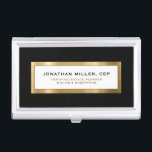 Boîtier Pour Cartes De Visite Portefeuille de planification immobilière Black Go<br><div class="desc">Gardez vos cartes de visite organisés et protégés avec ce coque carte de visite de luxe. Doté d'un design métallique brossé épuré avec nom, titre et société ou texte personnalisé de votre choix, ce coque carte de visite respire le professionnalisme et la sophistication. La construction métallique durable assure la sécurité...</div>