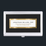 Boîtier Pour Cartes De Visite Portefeuille de planification immobilière Black Go<br><div class="desc">Gardez vos cartes de visite organisés et protégés avec ce coque carte de visite de luxe. Doté d'un design métallique brossé épuré avec nom, titre et société ou texte personnalisé de votre choix, ce coque carte de visite respire le professionnalisme et la sophistication. La construction métallique durable assure la sécurité...</div>