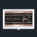 Boîtier Pour Cartes De Visite Rose Gold Beauty Salon Design Business Card Case<br><div class="desc">Titulaires de cartes professionnelles dans un design or Rose prêt à vous personnaliser. Des cartes de visite correspondants sont disponibles. 📌 Si vous avez besoin d'une personnalisation plus poussée, cliquez sur le bouton "Cliquez pour Customiser plus loin" ou "Customiser ou modifier la conception" et utilisez notre outil de conception pour...</div>
