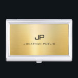 Boîtier Pour Cartes De Visite Style moderne Monogramme élégant look or élégant<br><div class="desc">Élégant Monogramme Moderne Modèle de look or élégant Titulaire de carte d'affaires. Parfait pour les Avocats,  Avocats,  Professionnels d'Entreprise,  Stylistes,  Designers,  Enseignants,  Realtors,  Brokers,  Directeurs,  Gestionnaires,  Consultants,  Architectes,  Ingénieurs,  Agents Immobiliers,  Comptables,  Musiciens,  toutes professions.</div>