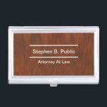 Boîtier Pour Cartes De Visite Titulaire de carte de visite du procureur<br><div class="desc">Porte-carte de visite de procureur avec un design simple et moderne qui vous permet de personnaliser et de créer votre propre en customisant le texte ainsi que les simulations d'arrière - plan en bois numériquement imprimé sur le devant pour donner à votre présentation une touche professionnelle et une grande première...</div>