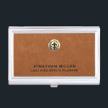 Boîtier Pour Cartes De Visite Titulaire de carte de visite personnalisable avec<br><div class="desc">Améliorez votre image professionnelle grâce à ce porte-carte de visite métallique élégant et élégant. Le design est orné d'un logo en or brossé en haut, dégageant une atmosphère d'élégance et de sophistication. Votre nom et votre titre sont magnifiquement mis en valeur dans la typographie classique noire dans les tiers inférieurs,...</div>