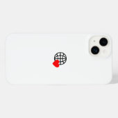 Boîtier pour iPhone 14 Plus | Étui Globe Heart (Verso Horizontal)