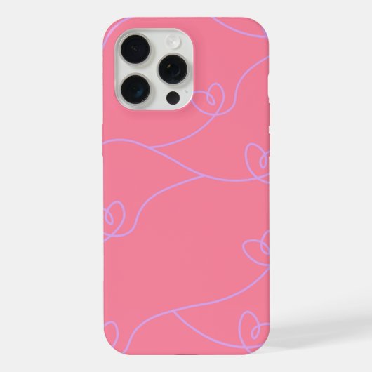 Boîtier pour iphone 15 avec dessin au trait de cœu (Verso)