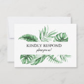Boîtier RSVP de mariage de plage tropicale Inserti (Devant)