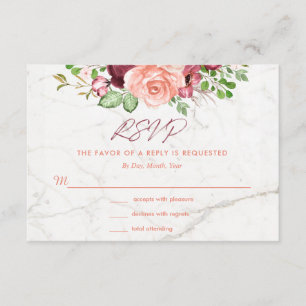 Boîtier RSVP Elegant Burgundy Mauve Peach