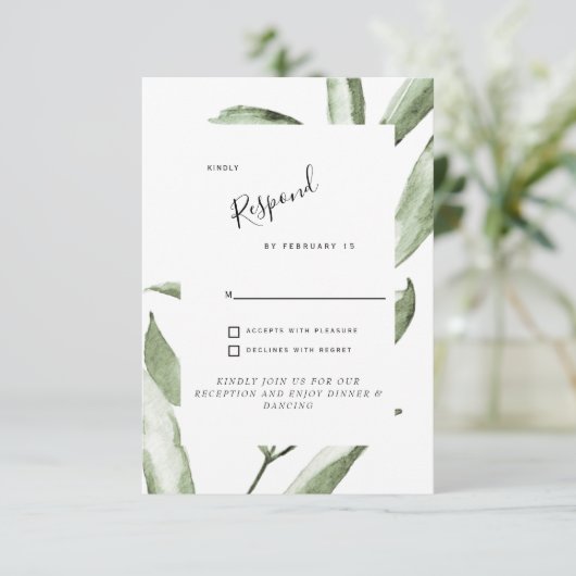 Boîtier RSVP simple de mariage en liage (Debout devant)