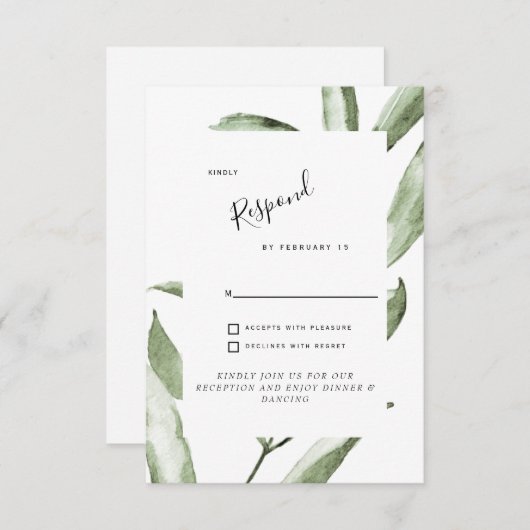 Boîtier RSVP simple de mariage en liage (Devant / Derrière)