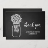 Boîtier rustique Mason Fleurs de bocal Merci (Devant / Derrière)