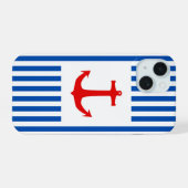 Boîtier téléphonique Ancres Away (rouge et bleu) (Verso Horizontal)