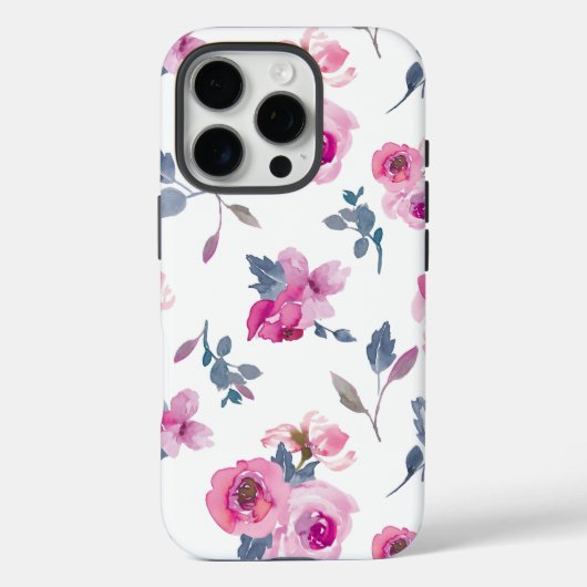 Boîtier téléphonique floral - Coque iPhone 16 Pro (Verso)