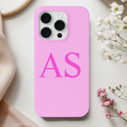 Boîtier téléphonique initial monogramme rose perso
