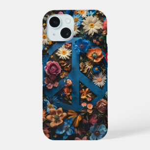 Boîtier téléphonique vintage Floral Peace Sign