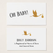 Boîtiers de registre cadeau Faux Gold Stork (Devant & derrière)