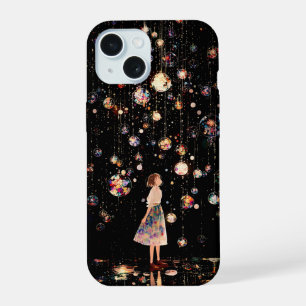 Boîtiers iPhone 15 Orbes Lumineuses Nuit Étoilée