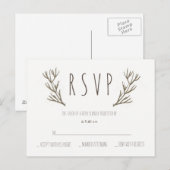 Boitiers rustiques couronne mariage rsvp cartes po (Devant / Derrière)