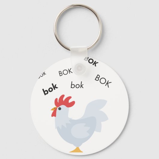 Bok Chicken Cute Emoji Sleutelhanger (Voorkant)