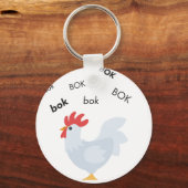 Bok Chicken Cute Emoji Sleutelhanger (Voorkant)