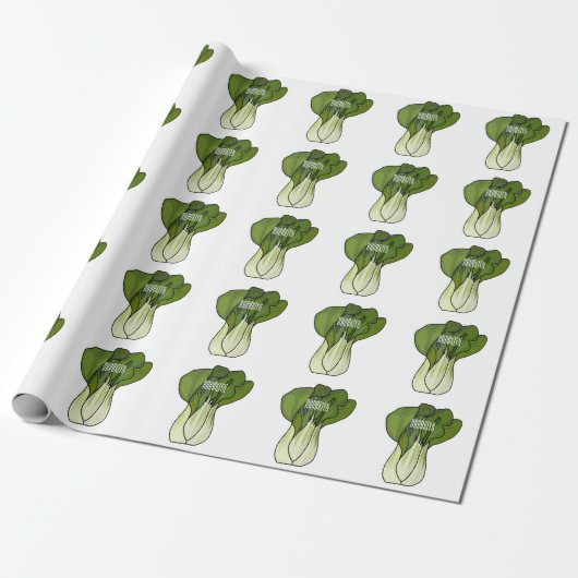 Bok choy cartoon illustratie cadeaupapier (Uitgerold)
