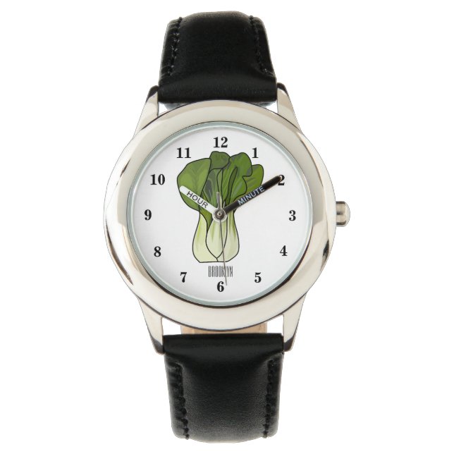 Bok choy cartoon illustratie horloge (Voorkant)