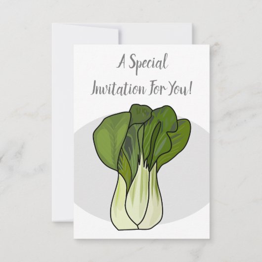 Bok choy cartoon illustratie kaart (Achterkant)
