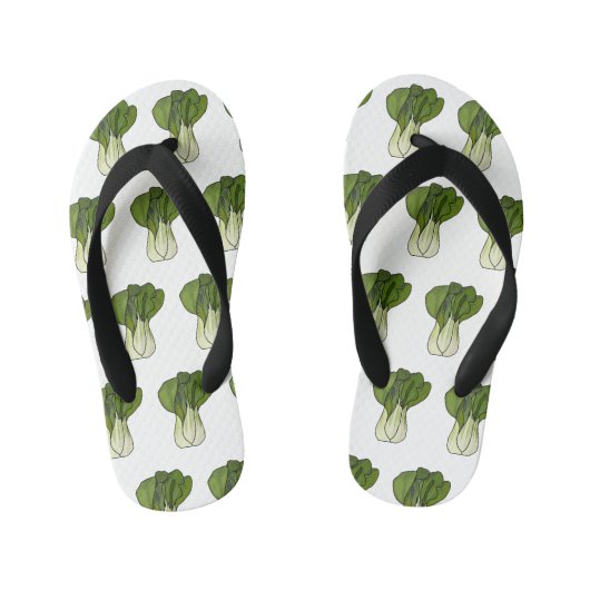 Bok choy cartoon illustratie kinder teenslippers (Voetbed)