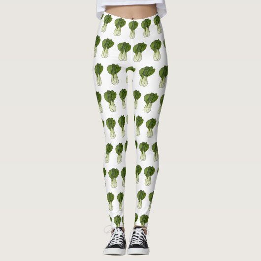 Bok choy cartoon illustratie leggings (Voorkant)