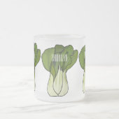 Bok choy cartoon illustratie matglas koffiemok (Center)