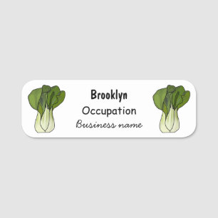 Bok choy cartoon illustratie naamplaatje