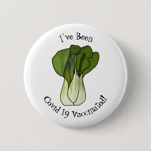 Bok choy cartoon illustratie ronde button 5,7 cm