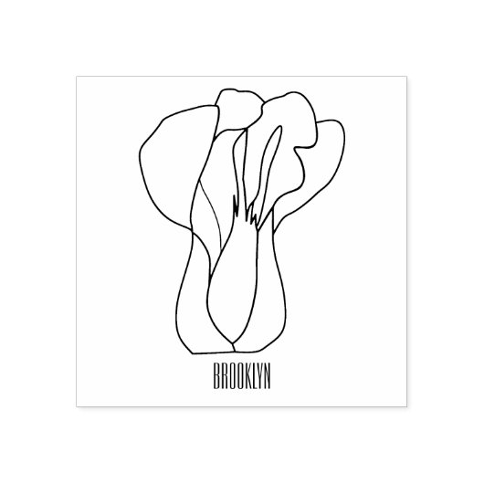 Bok choy cartoon illustratie 	rubberstempel (Afrduk)