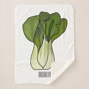 Bok choy cartoon illustratie sherpa deken