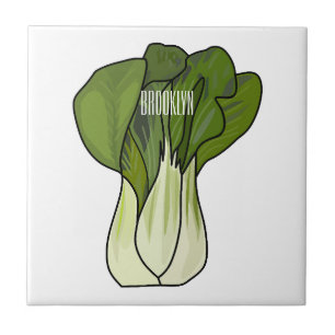 Bok choy cartoon illustratie tegeltje