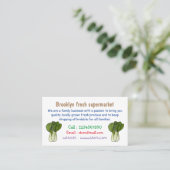 Bok choy cartoon illustratie visitekaartje (Staand voorkant)