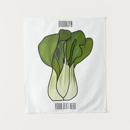 Bok choy cartoon illustratie wandkleed (Voorkant)