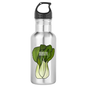 Bok choy cartoon illustratie waterfles 