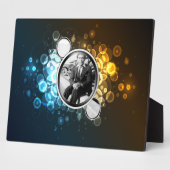 Bokeh 3 ingelijste Abstracte kunstplaquette Fotoplaat (Zijkant)