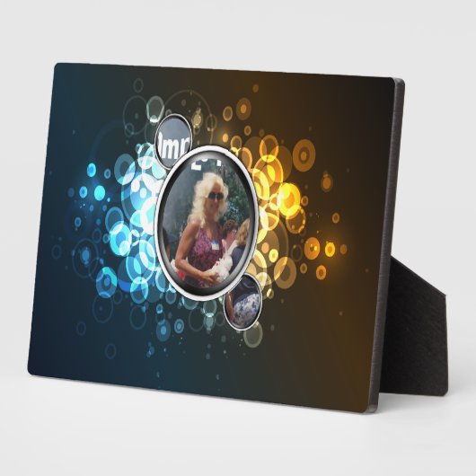 Bokeh 3 ingelijste Abstracte kunstplaquette Fotoplaat (Zijkant)