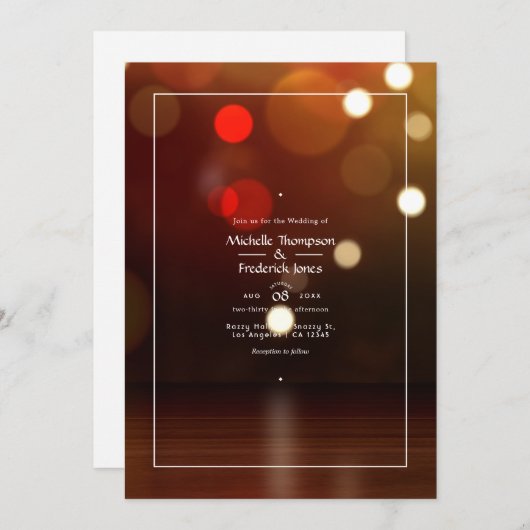 Bokeh Beach Wedding Invitation (Devant / Derrière)