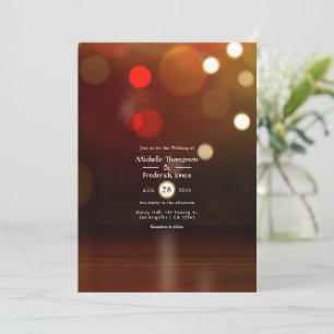 Bokeh Beach Wedding Invitation Kaart