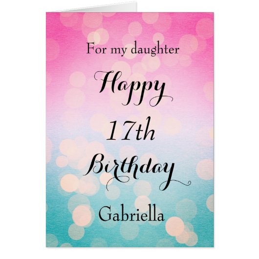 Bokeh Beau 17e Anniversaire Fille (Devant)
