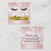 Bokeh Beauty Salon Make-up Artiest Lash Extensions Vierkante Visitekaartje (Voorkant / Achterkant)