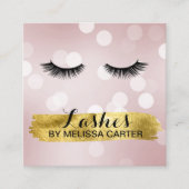 Bokeh Beauty Salon Make-up Artiest Lash Extensions Vierkante Visitekaartje (Voorkant)
