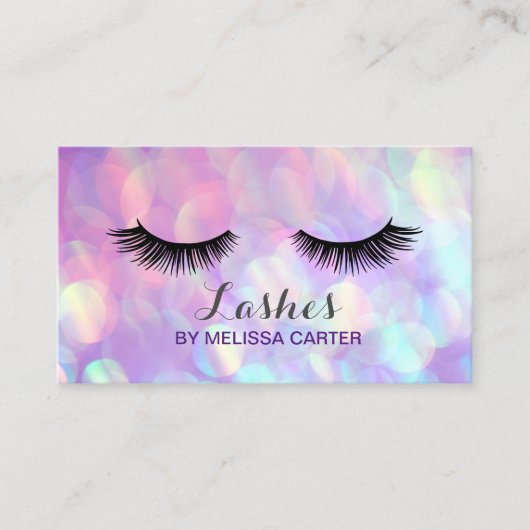 Bokeh Beauty Salon Make-up Artiest Lash Extensions Visitekaartje (Voorkant)