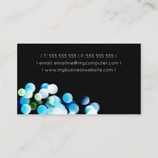 Bokeh Blue Elegant Carte de visite moderne (Dos)