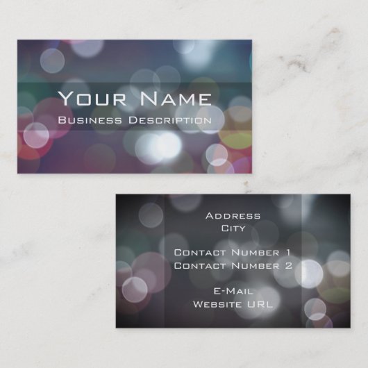 Bokeh Carte de visite (Devant / Derrière)