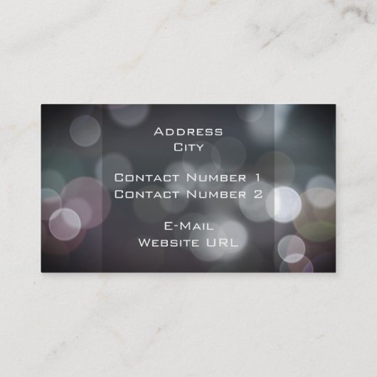 Bokeh Carte de visite (Dos)