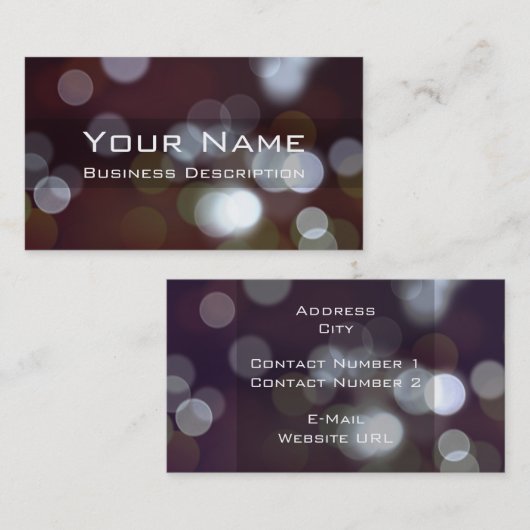 Bokeh Carte de visite (Devant / Derrière)