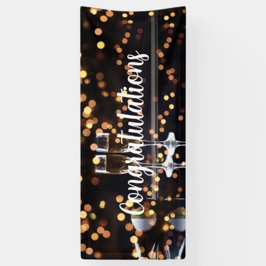 Bokeh Champagne glazen Spandoek (Verticaal)